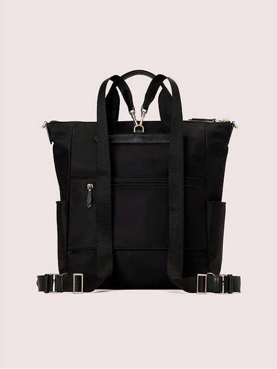 Kate Spade Taylor Convertible Backpack Black Nylon Adjustable Travel Bag main image 8